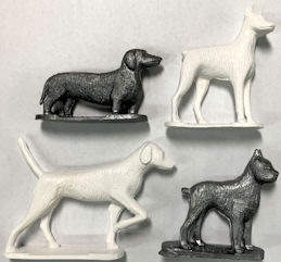 #TY324 - Group of 4 Nicely Detailed Dog Figures with Breed Names
