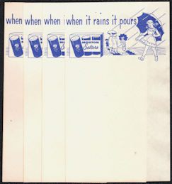 #UPaper191 - Group of 4 Notepad Sheets Advertising Morton Salt