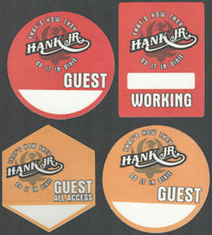 ##MUSICBP2028 - 4 Different Hank Williams Jr. OTTO Cloth Passes from teh 2006 That's How They Do it in Dixie Tour