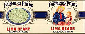 #ZLCA021 - Farmers Pride Lima Beans Can Label