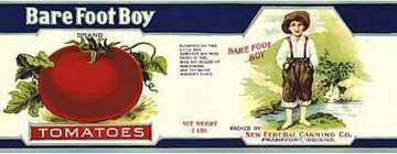#ZLCA029 - Barefoot Boy Tomatoes Can Label