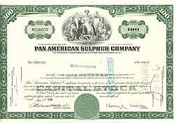 #ZZStock004 - Pan American Sulphur Company Stock Certificate