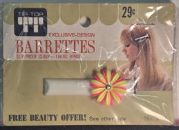 #CS629 - Sealed Display Card Featuring a Flower Power Style Barrette