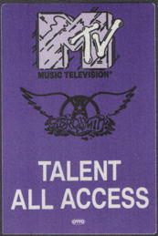 ##MUSICBP0672 - Aerosmith OTTO Cloth All Access and Crew Backstage Pass from the 1990 MTV Unplugged Concert