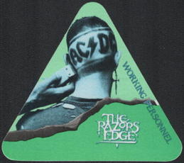 ##MUSICBP0679 - AC/DC OTTO Cloth Working Personnel Backstage Pass from the 1990/91 Razor's Edge Tour