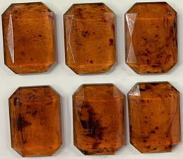 #BEADS1058 - Group of 5 Large Faceted 25mm Amber Streaked Plastic Rhinestone