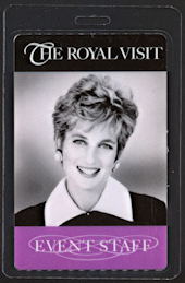 ##MUSICBP1162 - Rare Laminated Passes from the Princess Diana Visit to Chicago in 1996 - As low as $4.50 each