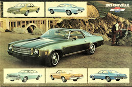 #BGTransport175 - Group of 4 Large Dealer Showroom Spec Sheet Posters for the 1973 Chevelle