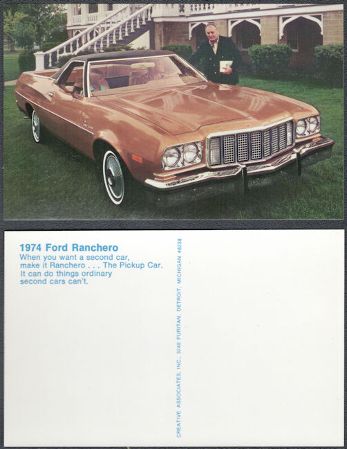 #BGTransport550 - 1974 Ford Ranchero Advertising Postcard