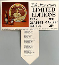 #CC397 - Coca Cola 75th Anniversary Cardboard Carton Insert Advertising Coca-Cola Trays, Glasses, and Bottles