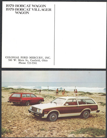 #CA522 - 1979 Mercury Bobcat Wagon and Villager Wagon Advertising Postcards