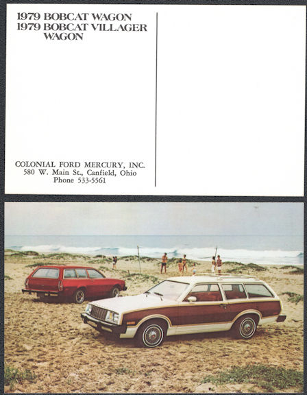 #BGTransport522 - 1979 Mercury Bobcat Wagon and Villager Wagon Advertising Postcards