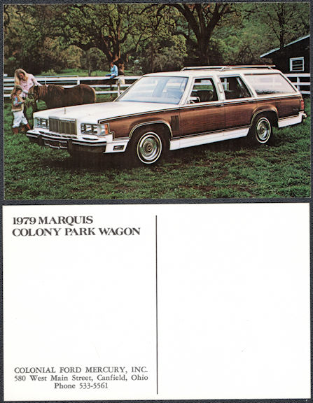 #BGTransport543 - 1979 Marquis Colony Park Wagon Dealer Postcard