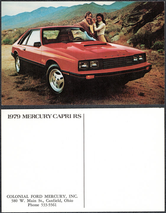 #BGTransport542 - 1979 Mercury Dealer Postcard - Mercury Capri RS