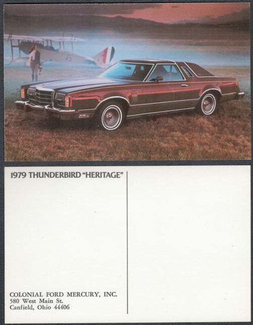 #BGTransport549 - 1979 Ford Thunderbird Heritage Advertising Postcard