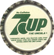 #BF052 - Group of 10 Silver and Green 7Up The Uncola Caps