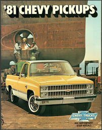 #BGTransport185 - Group of 2 Dealer Showroom Brochure Catalog for 1981 Chevrolet Pickup Trucks