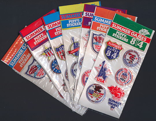 #MS292 - Package of 6 Olympic Puffy Stickers for the 1984 Games