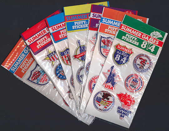 #MISCELLANEOUS292 - Package of 6 Olympic Puffy Stickers for the 1984 Games