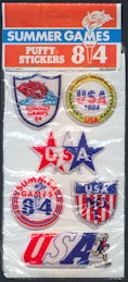 #MISCELLANEOUS292 - Package of 6 Olympic Puffy Stickers for the 1984 Games