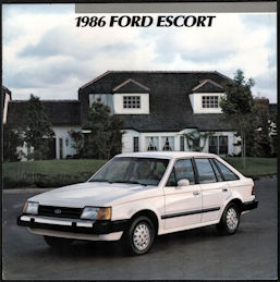 #BGTransport180 - Dealer Showroom Brochure Catalog for All 1986 Ford Escort Models