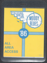 ##MUSICBP1312  - Laminated Moody Blues OTTO Laminated All Area Access Pass 1986 The Other Side of Life Tour