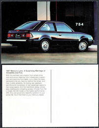 #CA538 - 1987 Mercury Dealer Postcard - Mercury Lynx