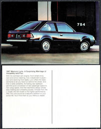 #BGTransport538 - 1987 Mercury Dealer Postcard - Mercury Lynx