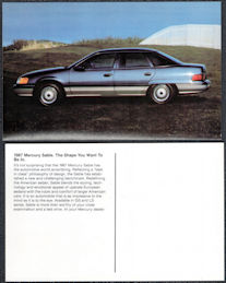 #BGTransport541 - 1987 Mercury Dealer Postcard - Mercury Sable