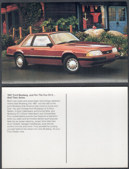 #BGTransport548 - 1987 Ford Mustang Advertising Postcard