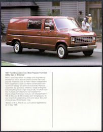 #CA540 - 1987 Ford Dealer Postcard - Ford Econoline Van