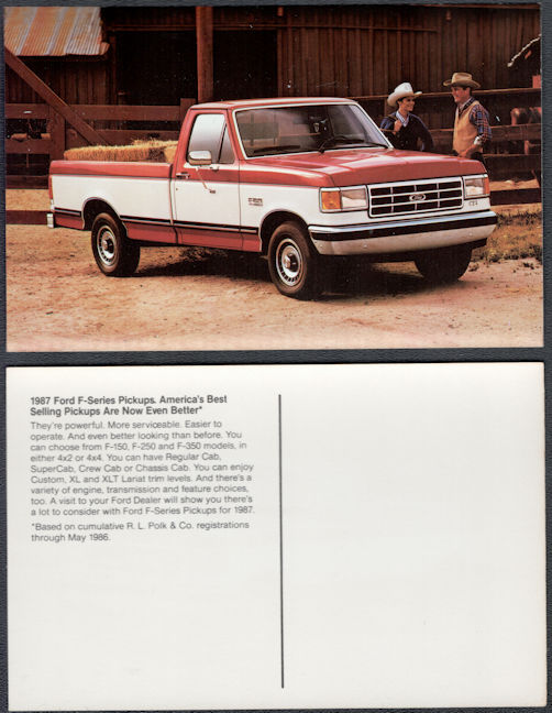 #BGTransport560 - 1987 Ford F Truck Advertising Postcard