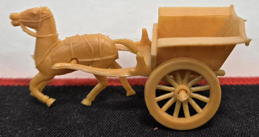 #TY972 - Miniature Horse and Buggy Toy with Moving Wheels