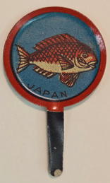 #TY989 - Lithographed Tin Toy Skillet with Fish - Japan