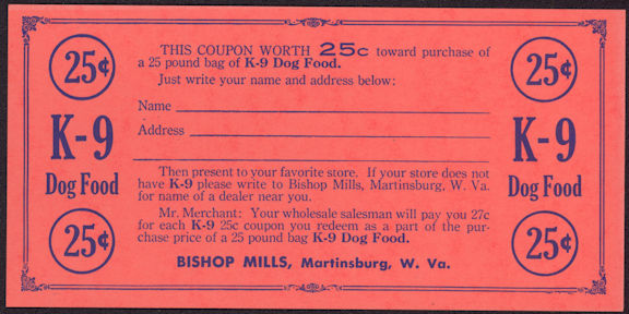 #ZZZ098 - Group of 12 K-9 Dog Food Coupon Postcards