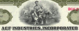 #ZZCE062 - ACF Industries, Incorporated Stock Certificate (American Car and Foundry Company)