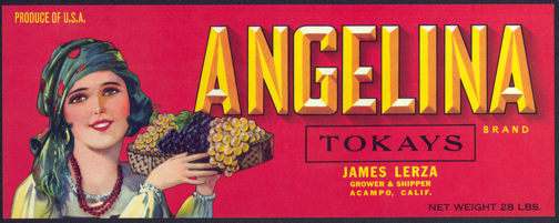 Angelina Grape Label