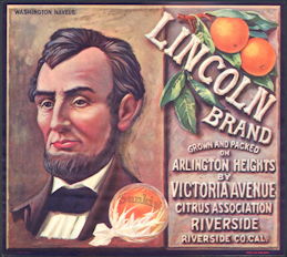 #ZLC114 - Lincoln Brand Sunkist Orange Crate Label