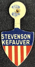 #PL455 -  Really Nice Adlai Stevenson and Estes Kefauver Tab from the 1956 Presidential Election