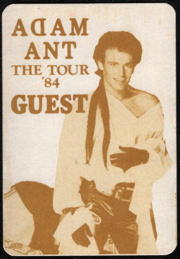 ##MUSICBP0204  - Rectangular 1984 Adam Ant Strip Tour OTTO Backstage Pass