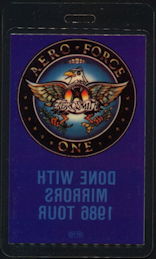 ##MUSICBP0435  - 1986 Aerosmith Aero Force One Laminated Backstage Pass from the Done with Mirrors Tour