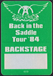##MUSICBP0328  - 1984 Aerosmith OTTO Backstage Pass  - Back in the Saddle