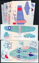 #TY739 - Eight Different Cutout Jack Armstrong Tru-Flite Airplanes - 1960s Version