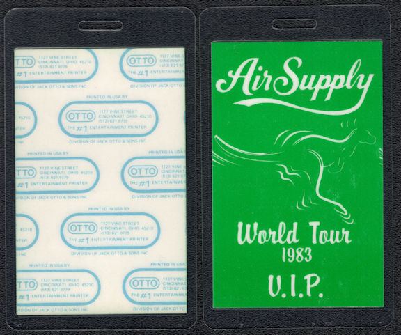 ##MUSICBP0539 - 1983 Air Supply OTTO VIP Backstage Pass from the "Now and Forever" World Tour