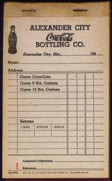 #CC293 - Coca Cola Receipt Book from the Plant in Alexander City, Alabama