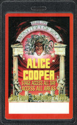 ##MUSICBP1773 - Alice Cooper OTTO Laminated Stage Access Pass from the 1995 Monsters of Rock Festival
