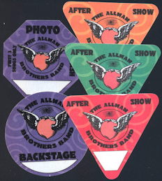 ##MUSICBP0226 - Group of 5 Different 2005 Allman Brothers Flying Peach Cloth Backstage Passes