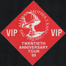 ##MUSICBP0709 - Allman Brothers OTTO Cloth Backstage VIP Pass from the 1989 Twentieth Anniversary Tour - Dreams