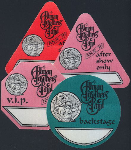 Allman Brothers Band Backstage Pass From The 1993 Tour