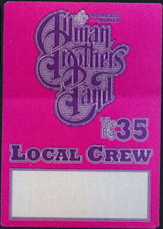 ##MUSICBP0366 - Allman Brothers Band Local Crew OTTO Cloth Backstage Pass from The Big 35